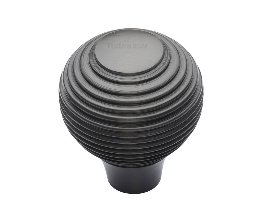 Heritage Brass Matt Bronze Reeded Cabinet Knob 32mm