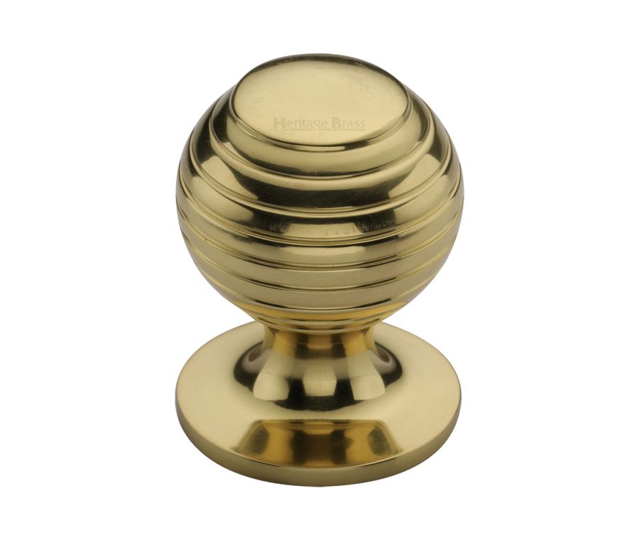 Heritage Brass Polished Brass Beehive Cabinet Knob 32mm
