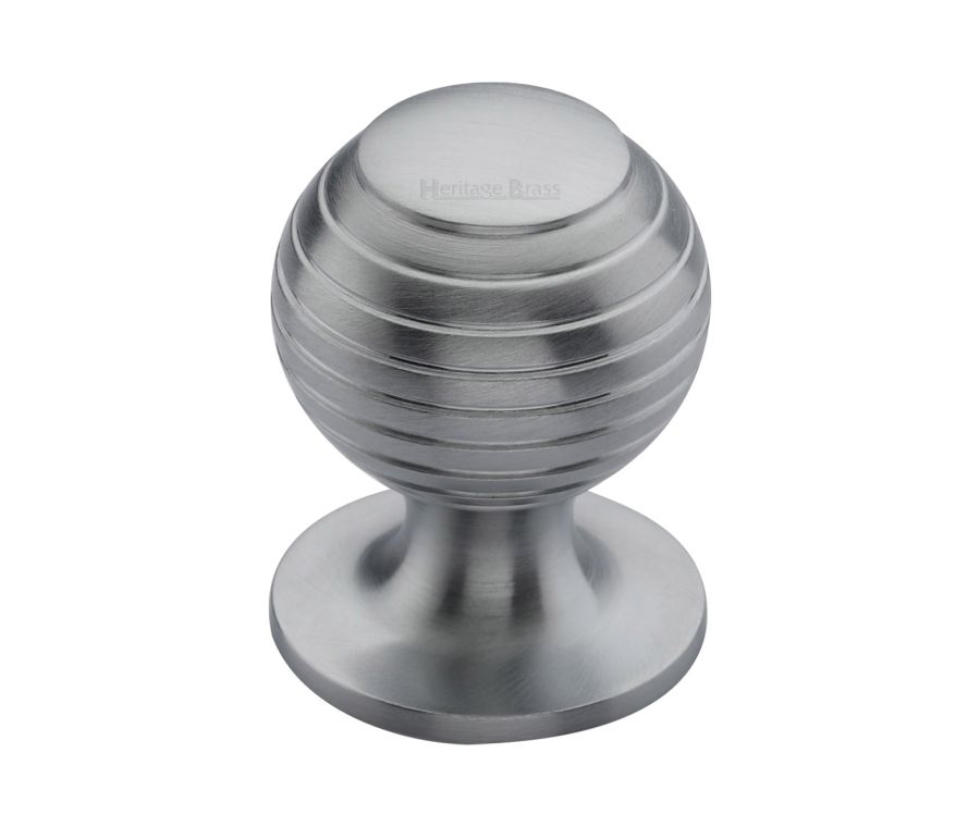 Heritage Brass Satin Chrome Beehive Cabinet Knob 32mm