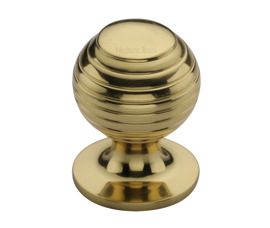 Heritage Brass Polished Brass Beehive Cabinet Knob 38mm