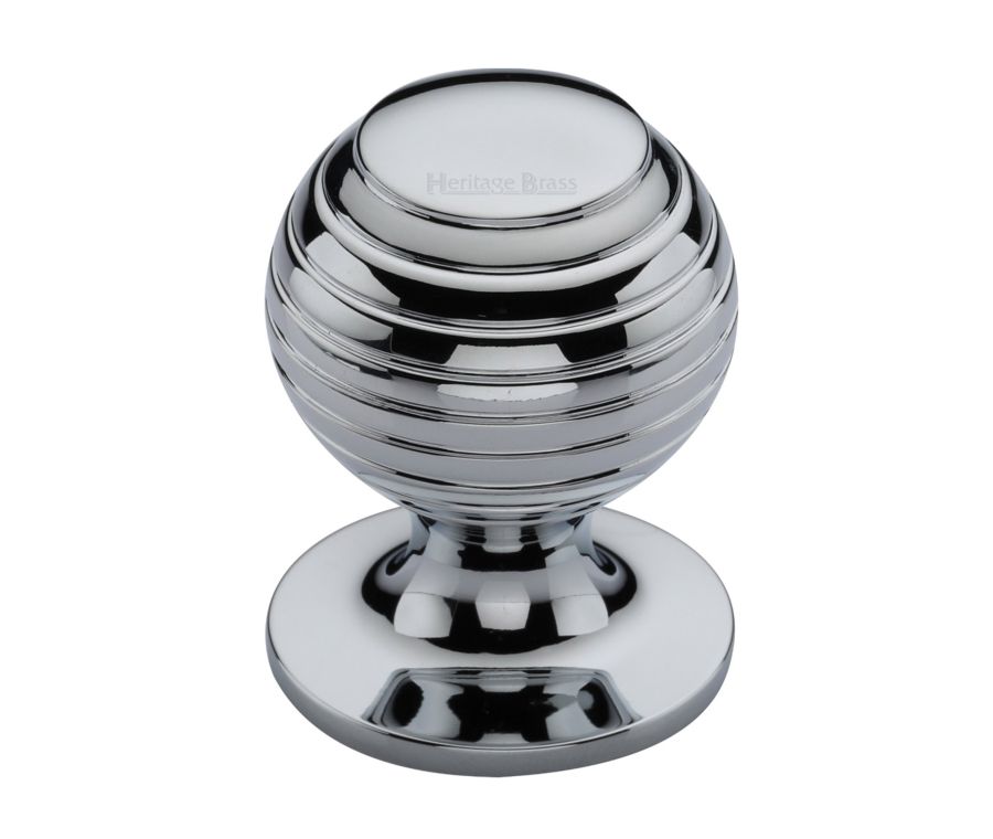 Heritage Brass Polished Chrome Beehive Cabinet Knob 38mm