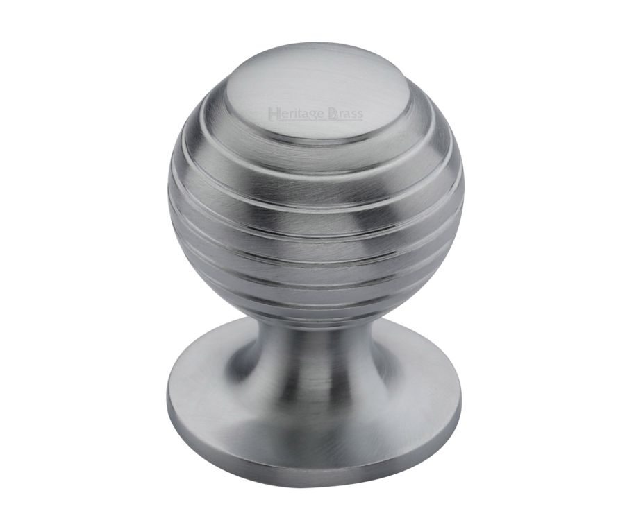 Heritage Brass Satin Chrome Beehive Cabinet Knob 38mm
