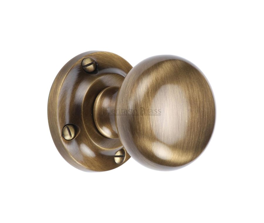 Heritage Brass Antique Brass Victoria Door Knob on Rose