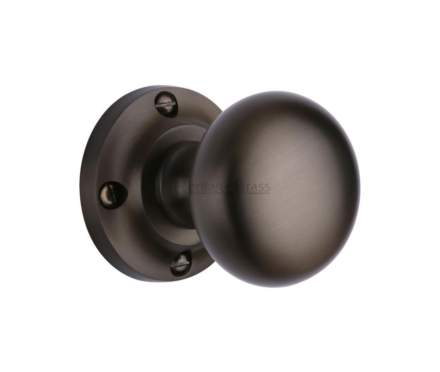 Heritage Brass Matt Bronze Victoria Door Knob on Rose