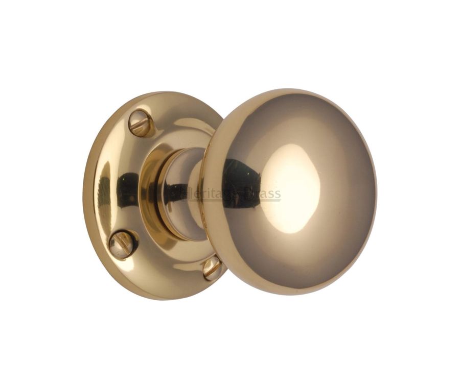 Heritage Brass Polished Brass Victoria Door Knob on Rose
