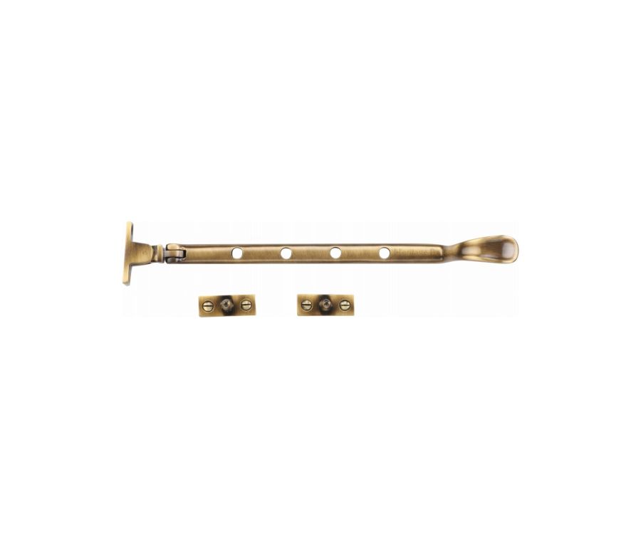 Heritage Brass Antique Brass Casement Spoon Pattern Window Stay  - 254mm