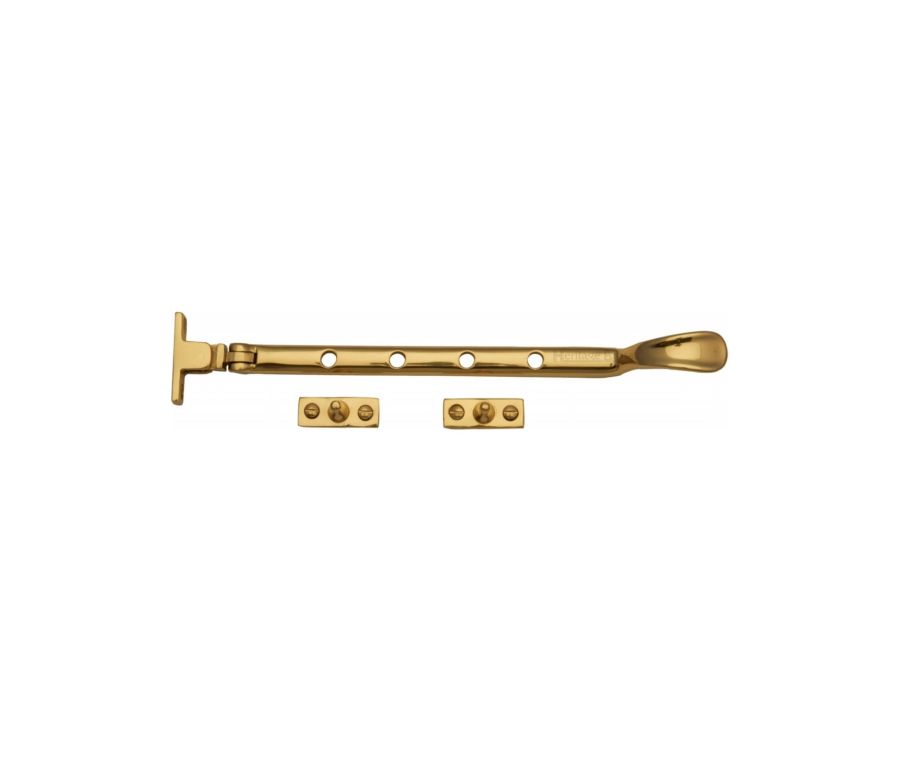 Heritage Brass Polished Brass Casement Spoon Pattern Window Stay  - 254mm