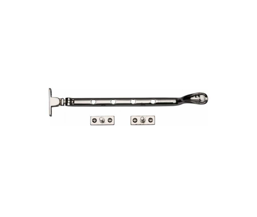 Heritage Brass Polished Nickel Finish Casement Spoon Pattern Window Stay  - 254mm