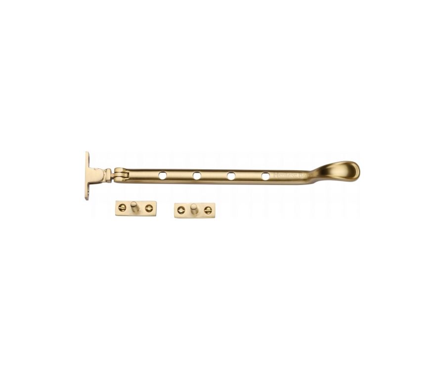 Heritage Brass Satin Brass Casement Spoon Pattern Window Stay  - 254mm