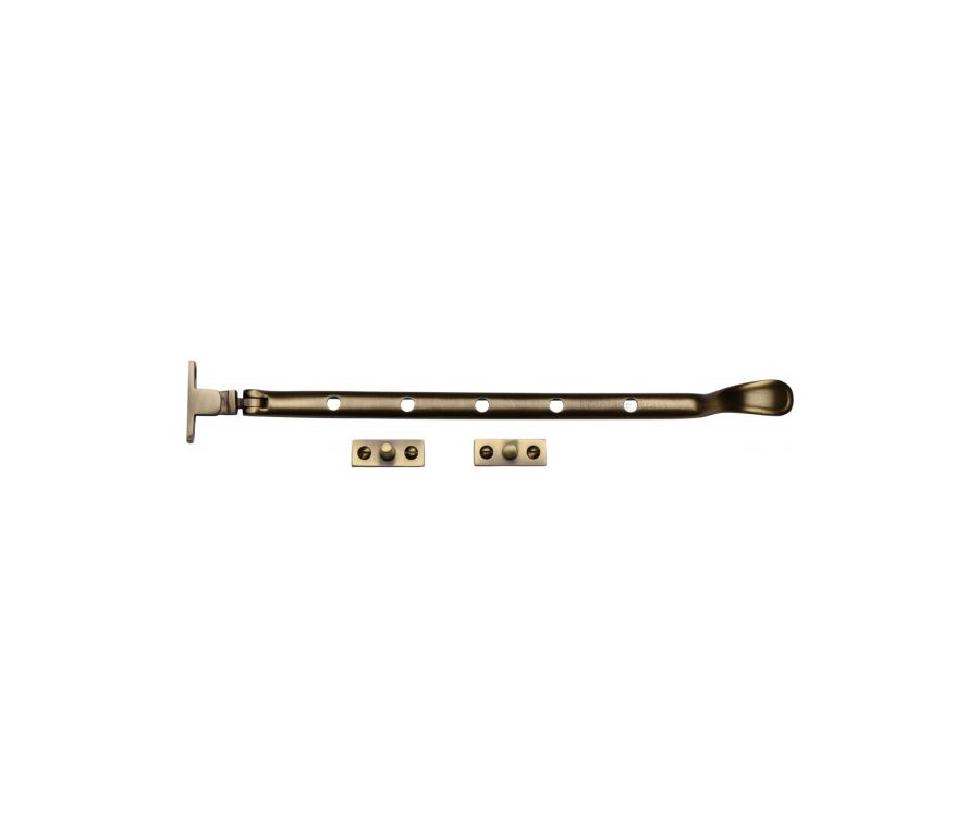 Heritage Brass Antique Brass Casement Spoon Pattern Window Stay  - 305mm