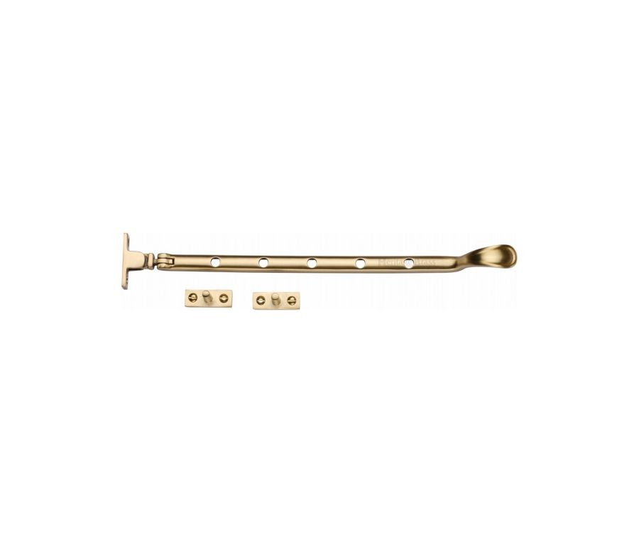 Heritage Brass Satin Brass Casement Spoon Pattern Window Stay  - 305mm