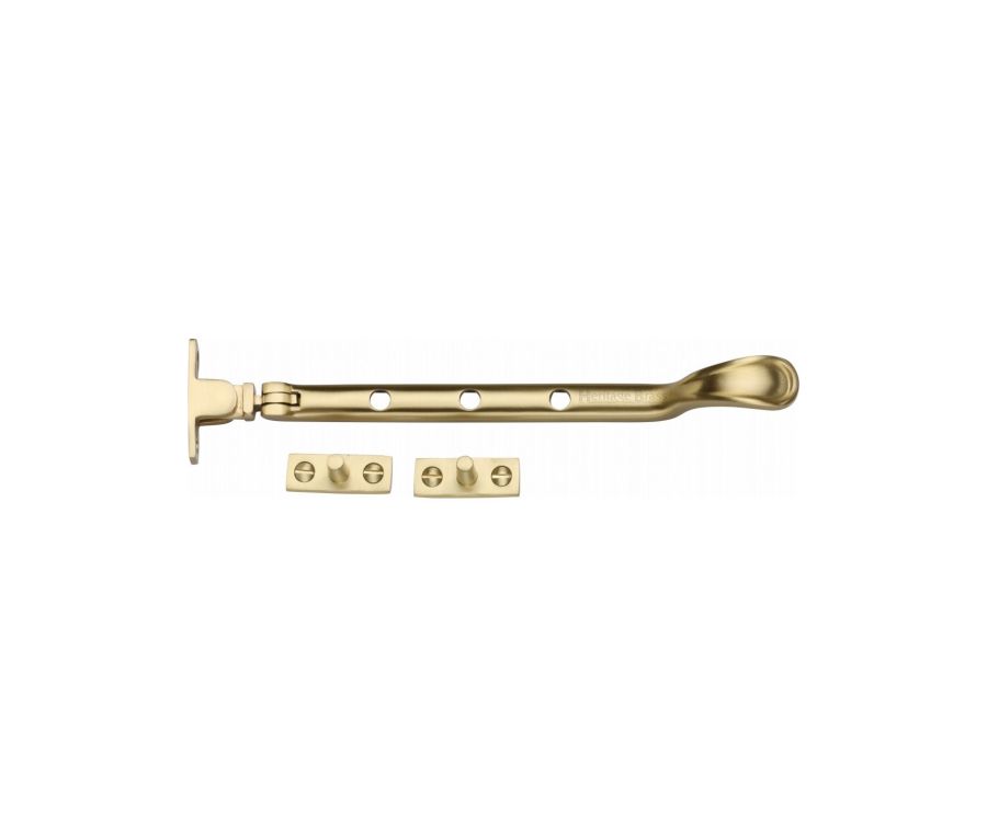Heritage Brass Satin Brass Casement Spoon Pattern Window Stay  - 203mm