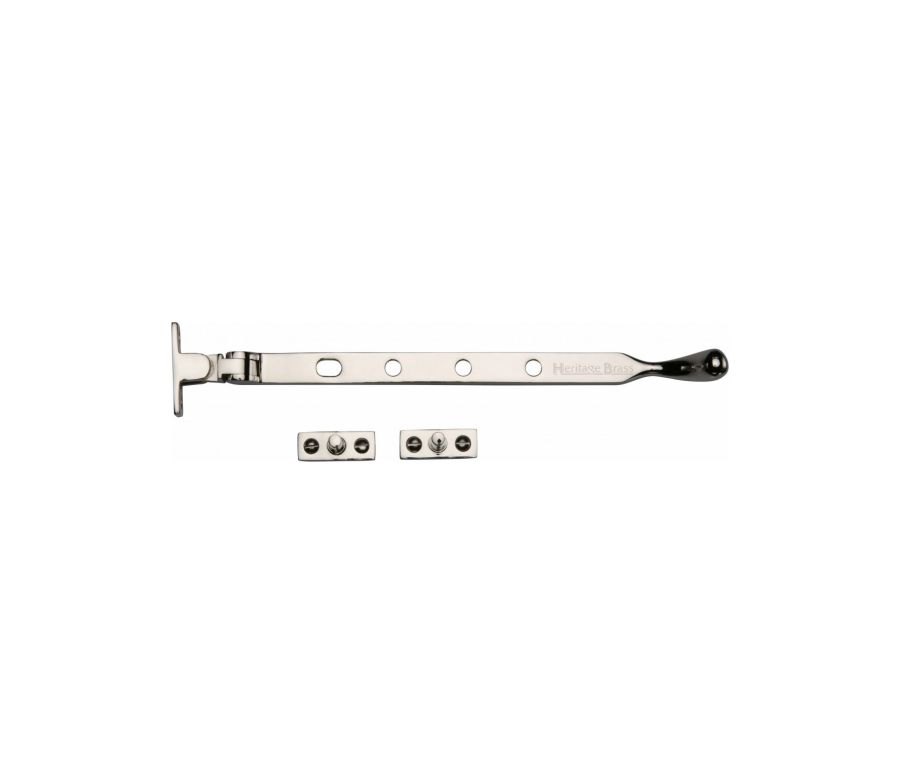 Heritage Brass Polished Nickel Finish Casement Ball Design Window Stay - 254mm
