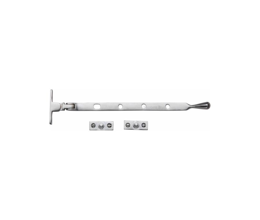 Heritage Brass Satin Chrome Casement Ball Design Window Stay - 254mm