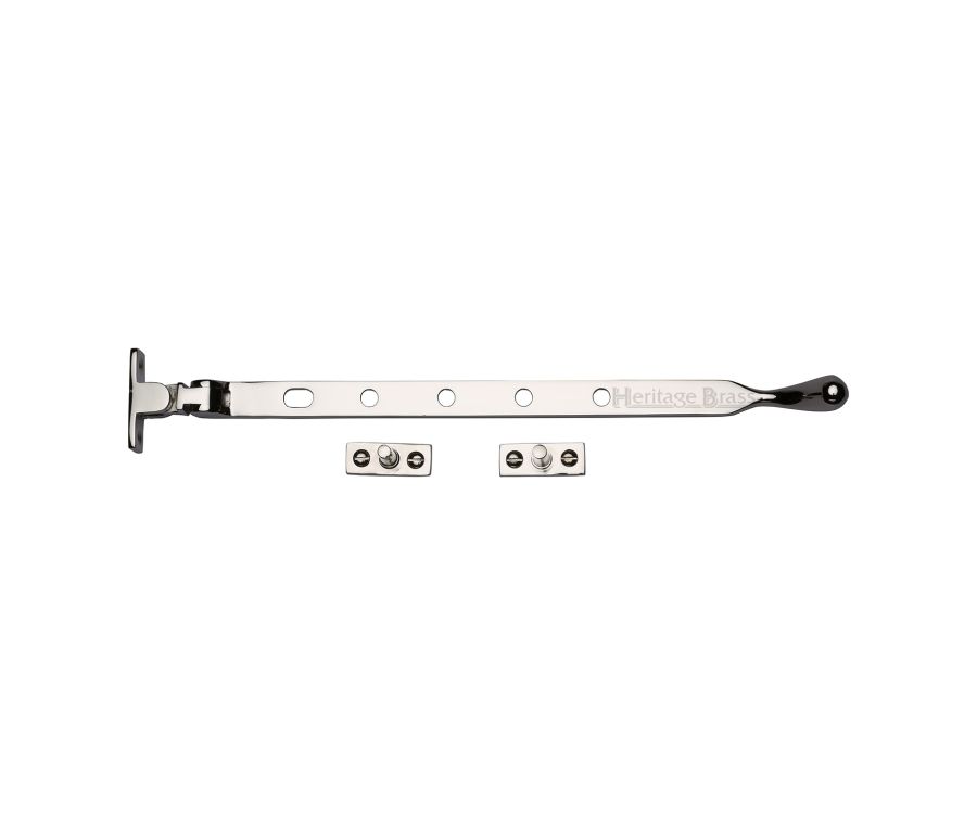 Heritage Brass Polished Nickel Finish Casement Ball Design Window Stay - 305mm