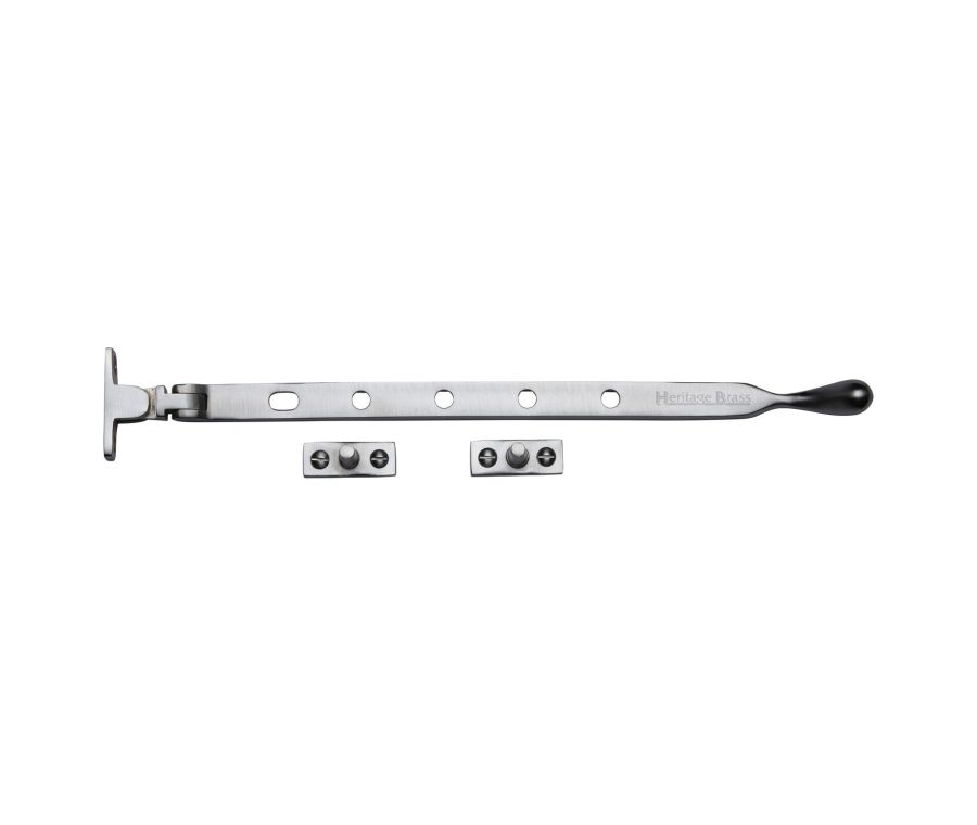 Heritage Brass Satin Chrome Casement Ball Design Window Stay - 305mm