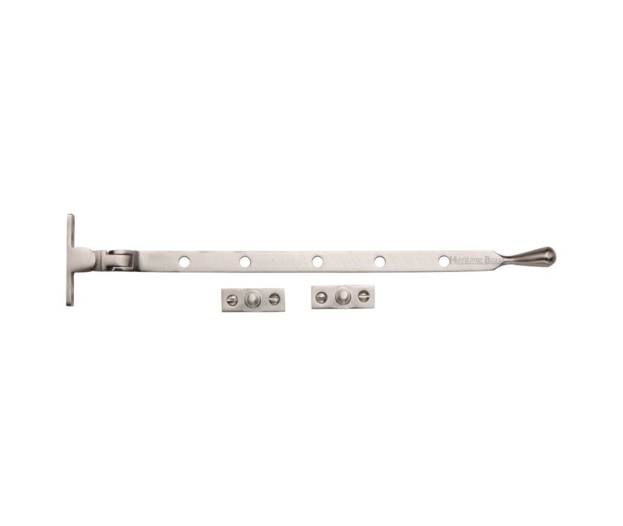 Heritage Brass Satin Nickel Casement Ball Design Window Stay - 305mm