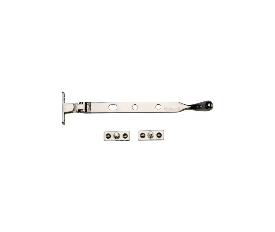 Heritage Brass Polished Nickel Finish Casement Ball Design Window Stay - 203mm