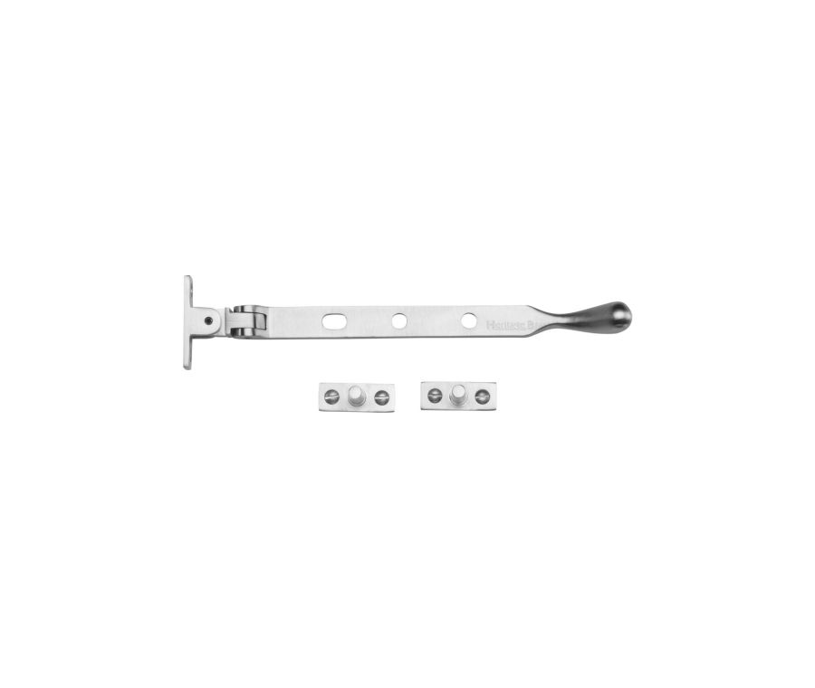 Heritage Brass Satin Chrome Casement Ball Design Window Stay - 203mm
