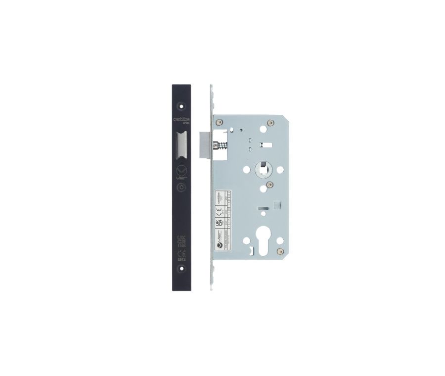 Powder Coat Black Mortice DIN Latch | VDL0060-L-PCB