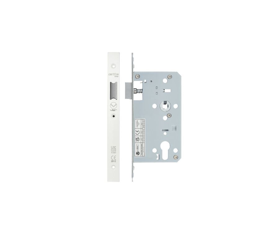 Powder Coat White Mortice DIN Latch | VDL0060-L-PCW