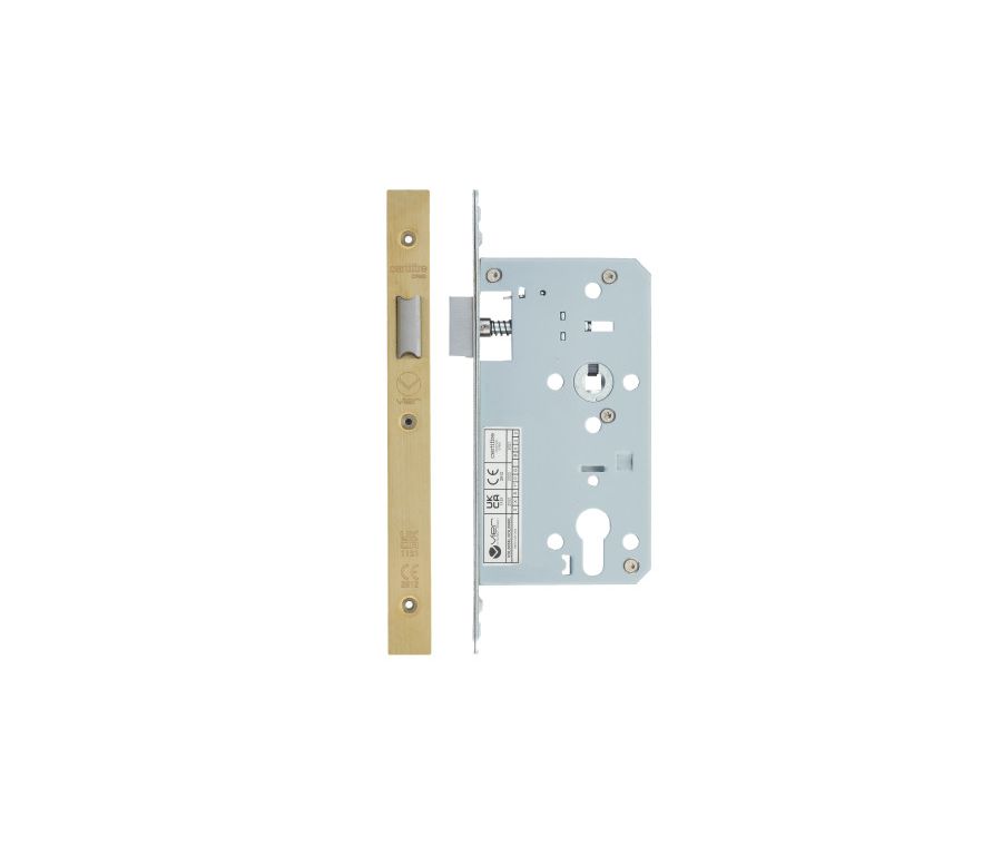 PVD Satin Brass Mortice DIN Latch | VDL0060-L-PVDSB