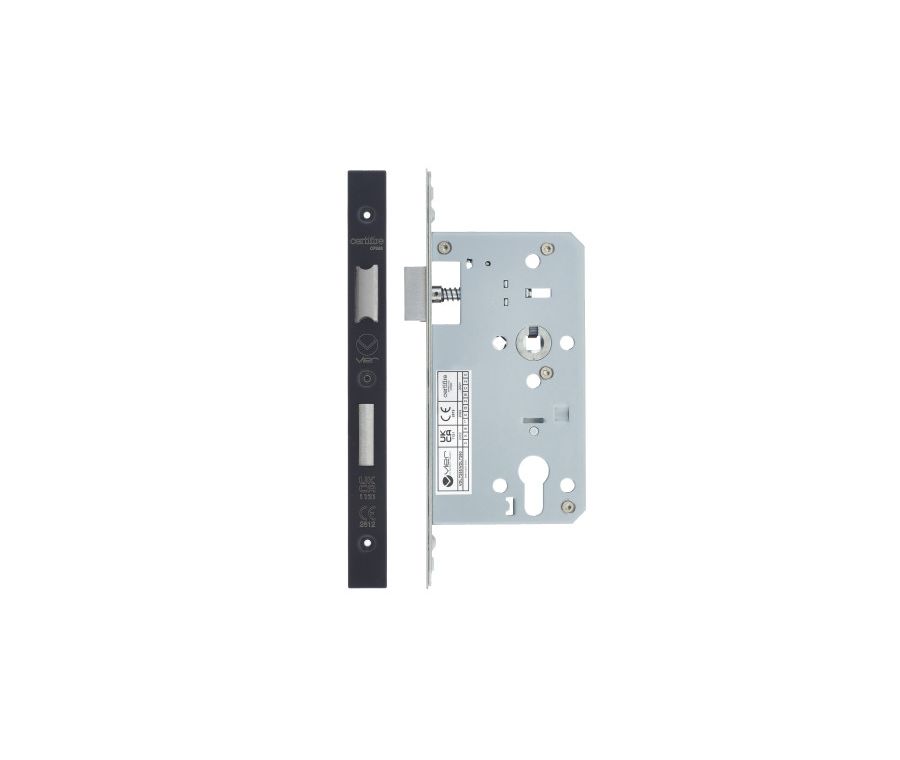 Powder Coat Black DIN Euro Profile Cylinder Sashlock | VDL7260-PCB