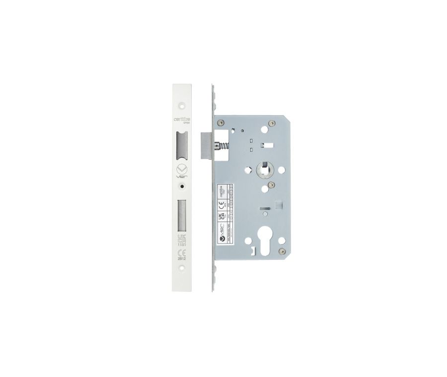 Powder Coat White DIN Euro Profile Cylinder Sashlock | VDL7260-PCW