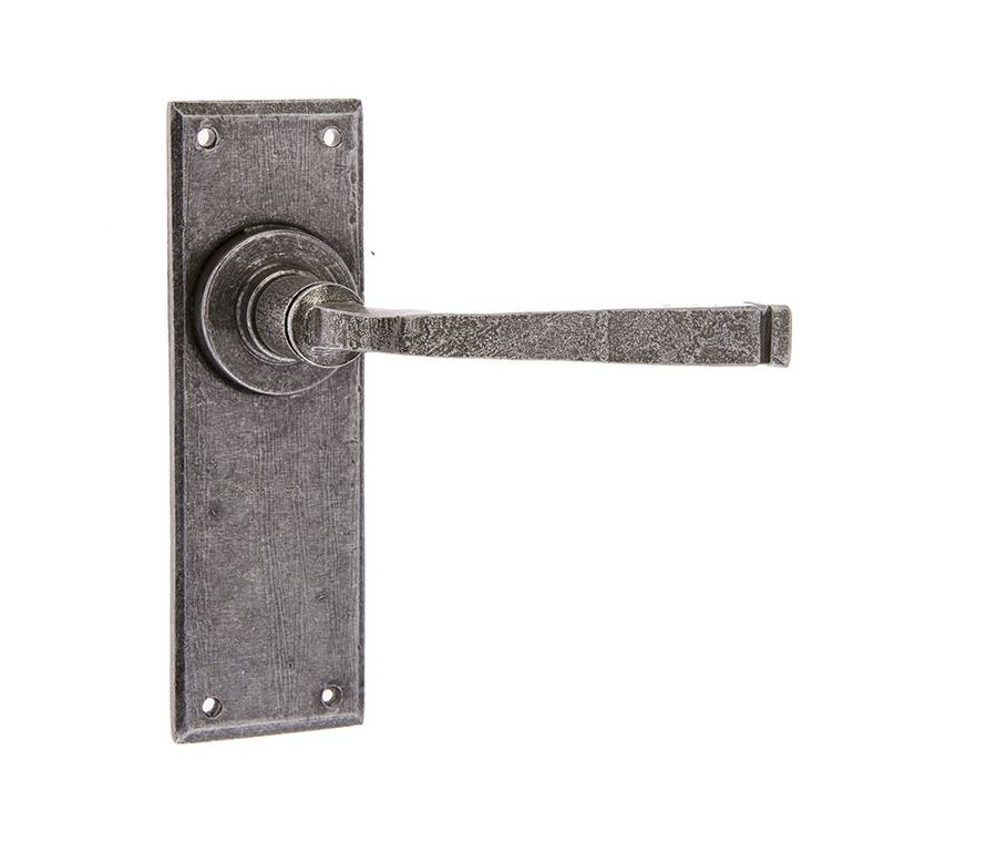 Frelan Valley Forge lever latch set Patina pewter finish