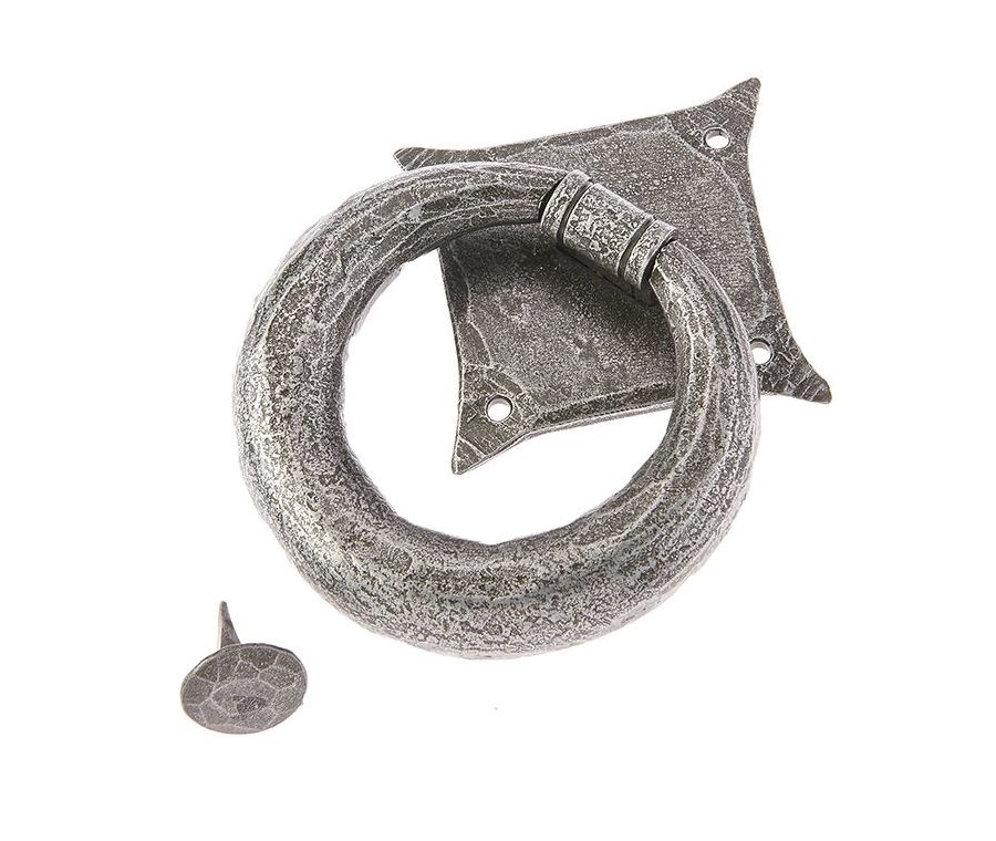 Frelan 165x114mm Ring door knocker Patina pewter finish