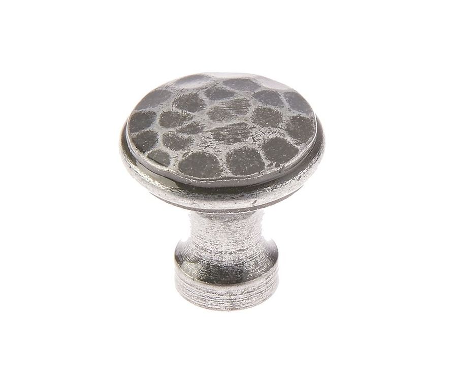 Frelan 30mm Hammered Cabinet knob Patina pewter finish