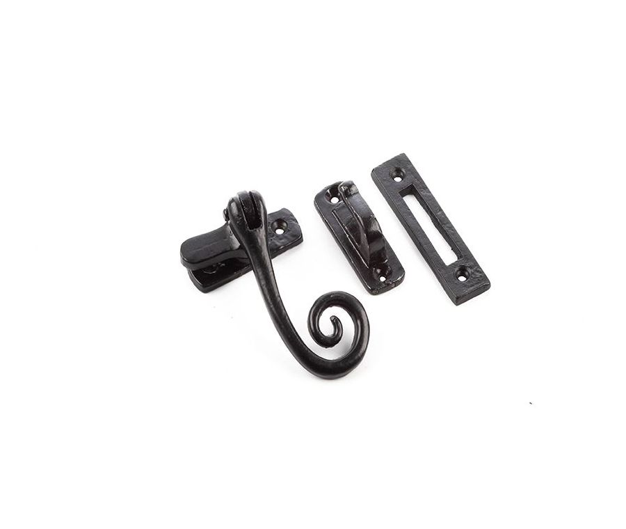 Frelan 90x55mm Curly tail casement fastener Black finish
