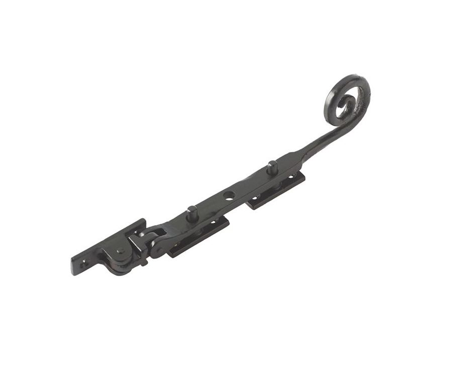 Frelan 203x15x6mm Curly tail casement stay Black finish