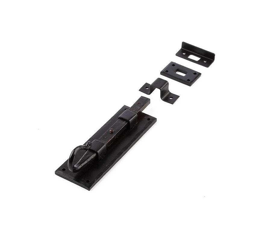 152mm Frelan Shepherds crook straight bolt Black finish