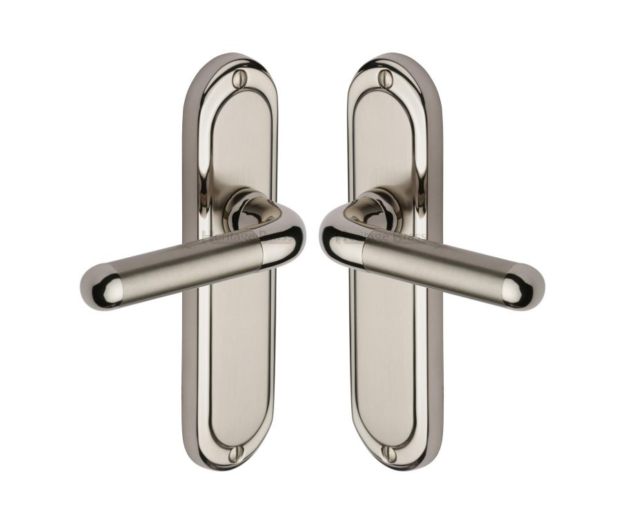 Heritage Brass Mercury Split Finish Vienna Door Handle on Plate - Lever Latch