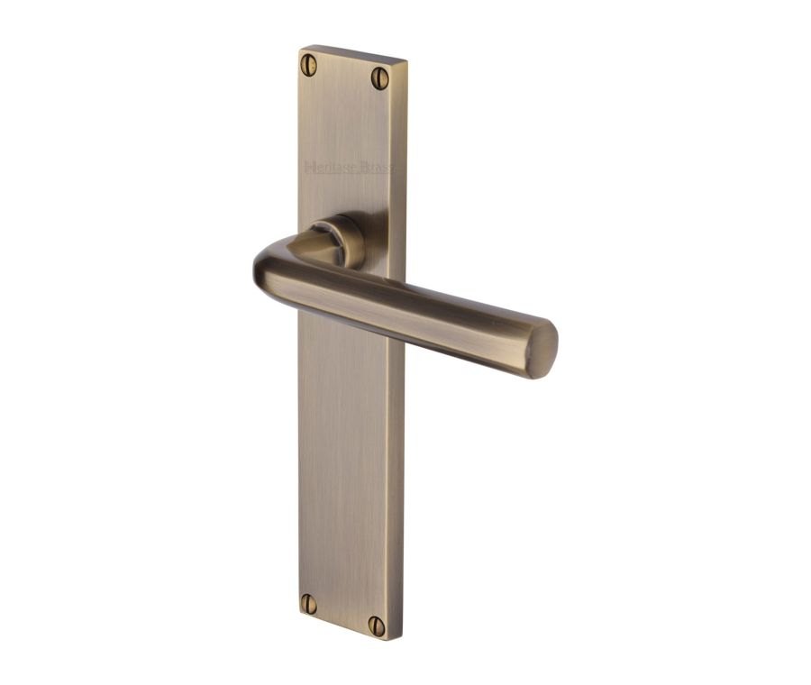 Heritage Brass Antique Brass Octave Door Handle on 200mm Plate - Lever Latch