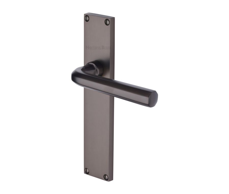 Heritage Brass Matt Bronze Octave Door Handle on 200mm Plate - Lever Latch