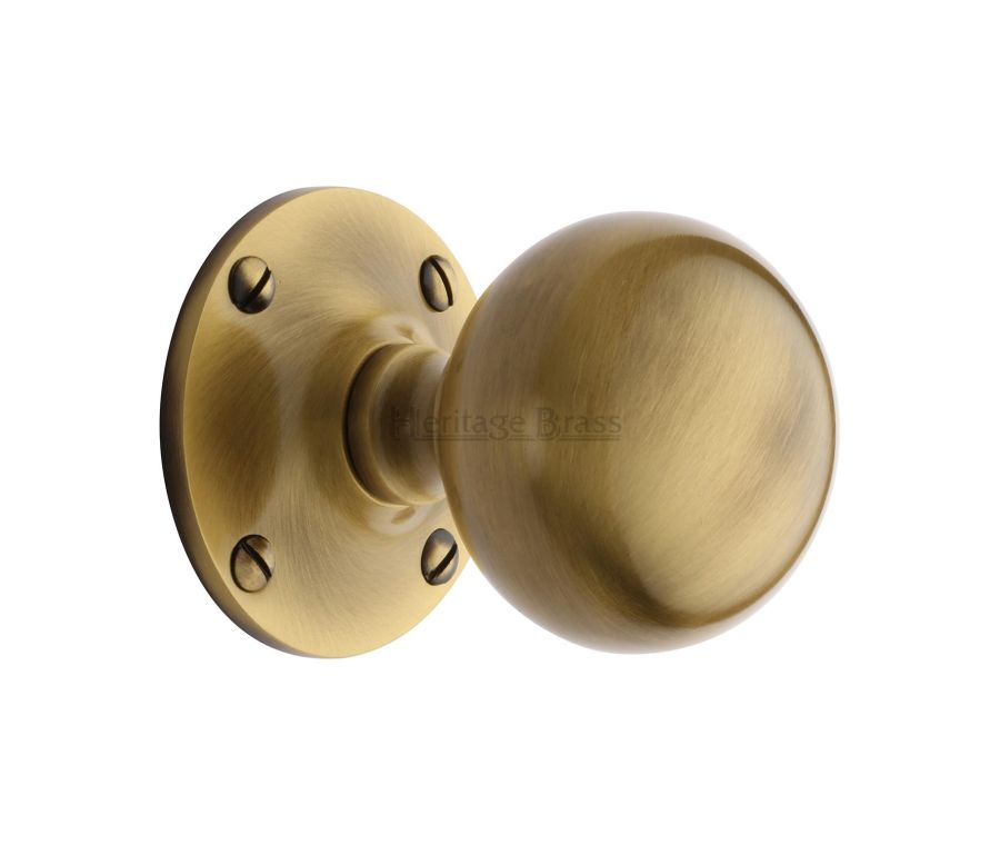 Heritage Brass Antique Brass Westminster Door Knob on Rose -