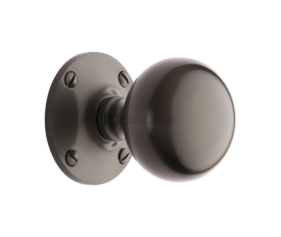 Heritage Brass Matt Bronze Westminster Door Knob on Rose -