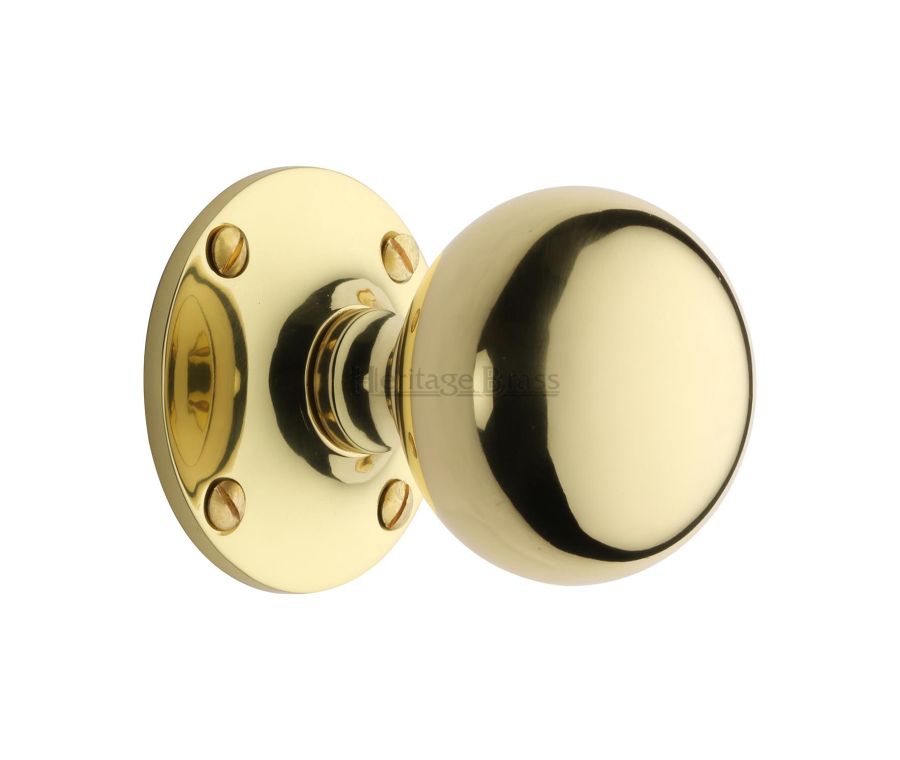 Heritage Brass Polished Brass Westminster Door Knob on Rose -