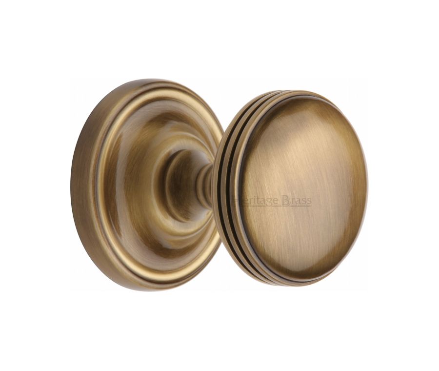 Heritage Brass Antique Brass Whitehall Door Knob on Rose -
