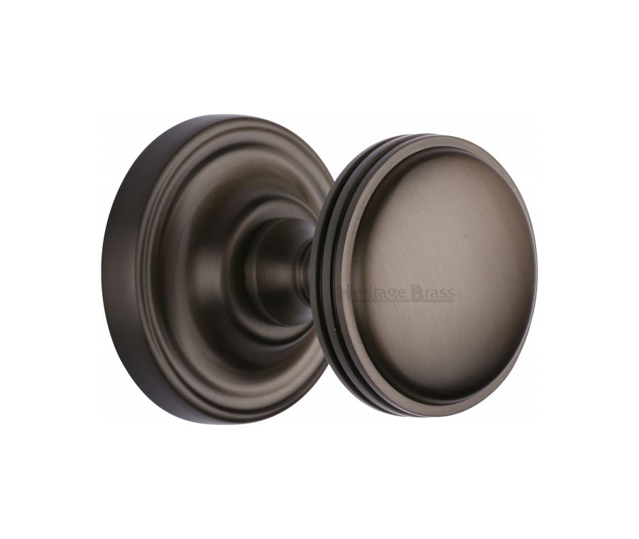 Heritage Brass Matt Bronze Whitehall Door Knob on Rose