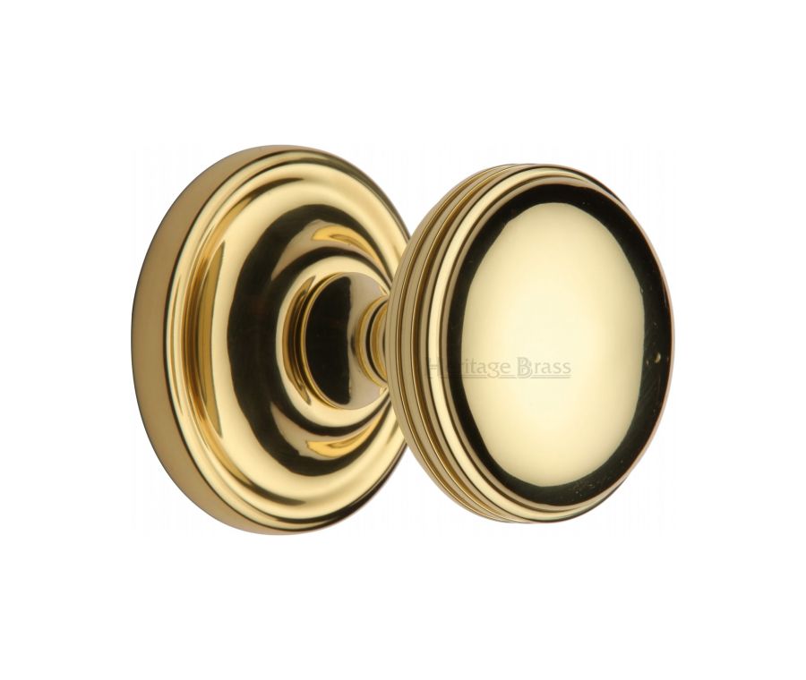 Heritage Brass Polished Brass Whitehall Door Knob on Rose