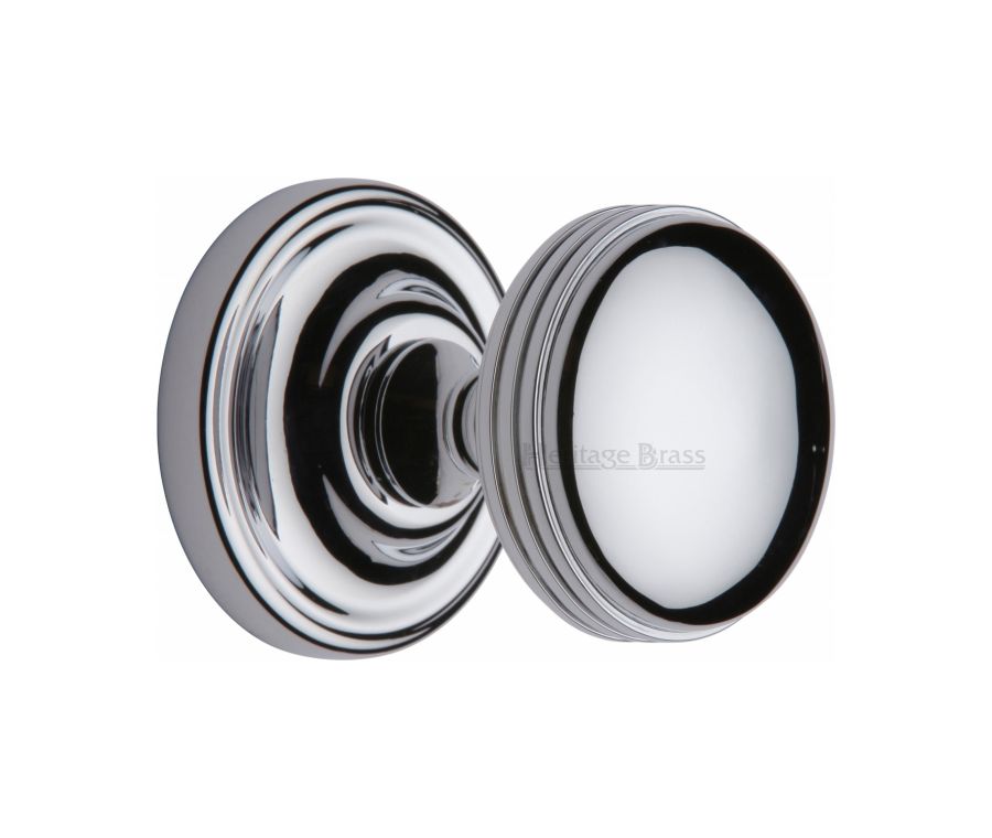 Heritage Brass Polished Chrome Whitehall Door Knob on Rose