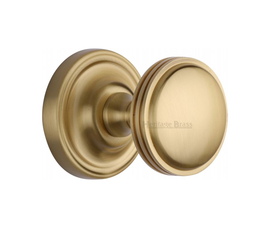 Heritage Brass Satin Brass Whitehall Door Knob on Rose