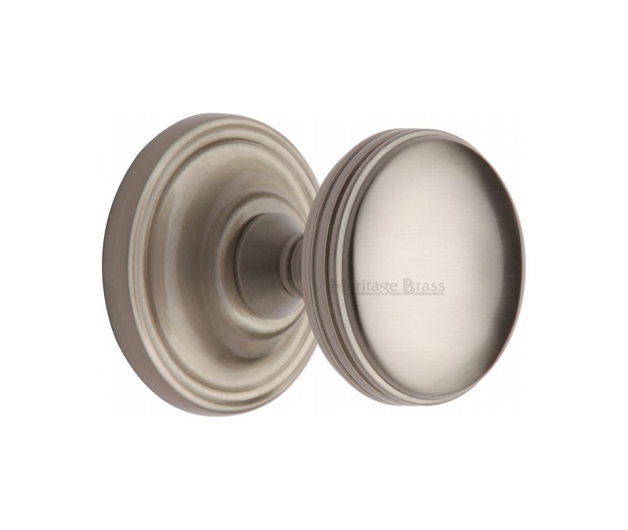 Heritage Brass Satin Nickel Whitehall Door Knob on Rose