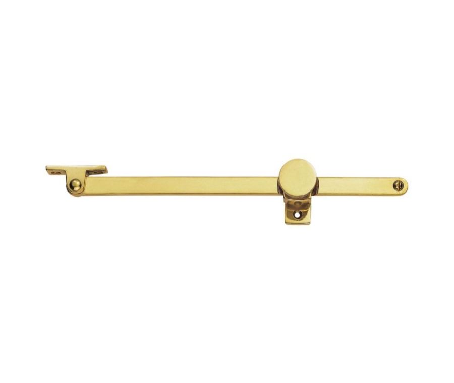 264mm Polished Brass Screw Down Pattern Casement Stay
