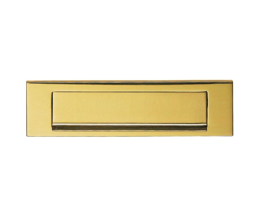 270mmx73mm Polished Brass Plain Letter Plate with gravity flap