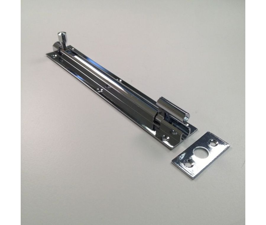 100x25mm Polished Chrome Necked Barrel Bolt