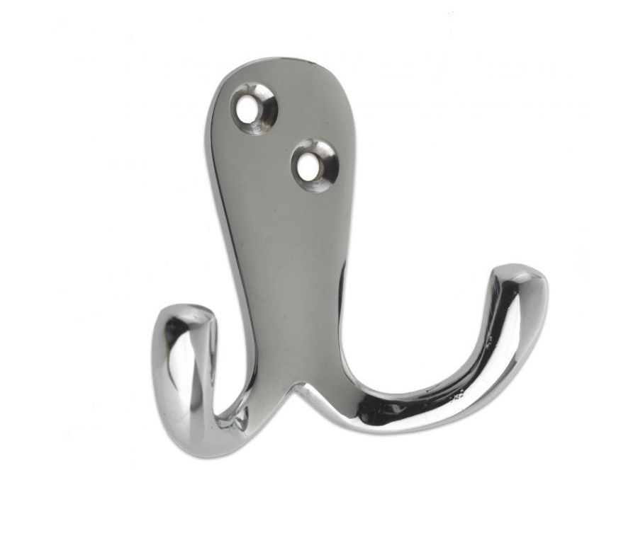 Polished Chrome Double Robe Hook | ZAB82CP